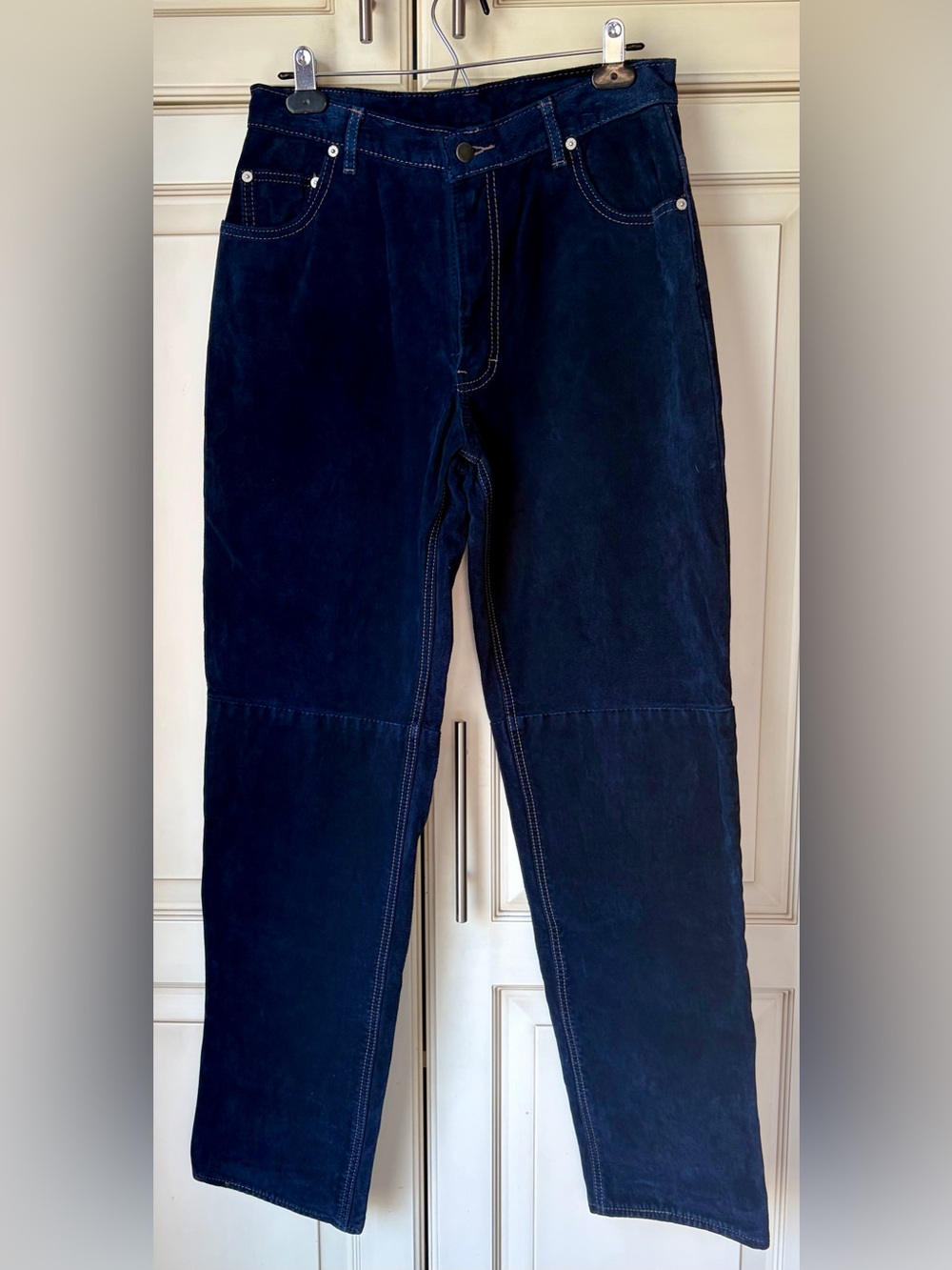 NWT Per Suede Blue Suede Jeans made in Canada. Washable. Sz 32 (more 28/30)